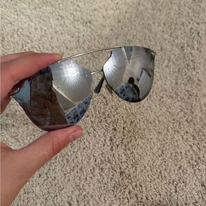 Dior Silver Mirrored Aviator Sunglasses